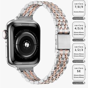 Apple Watch Band. Silver/Rose Gold